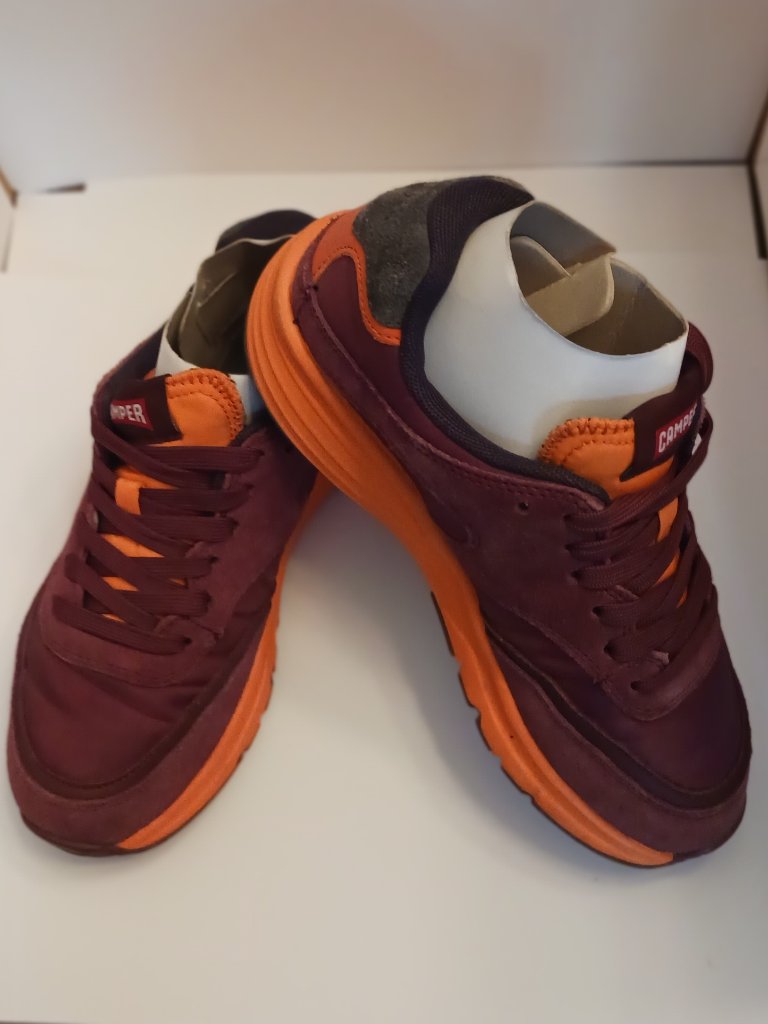 Camper Drift Sneakers In Orange And Burgundy